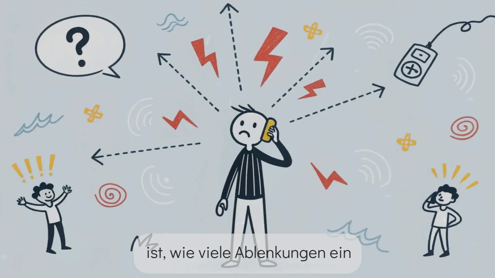 Großraumbüro mit Ablenkungen