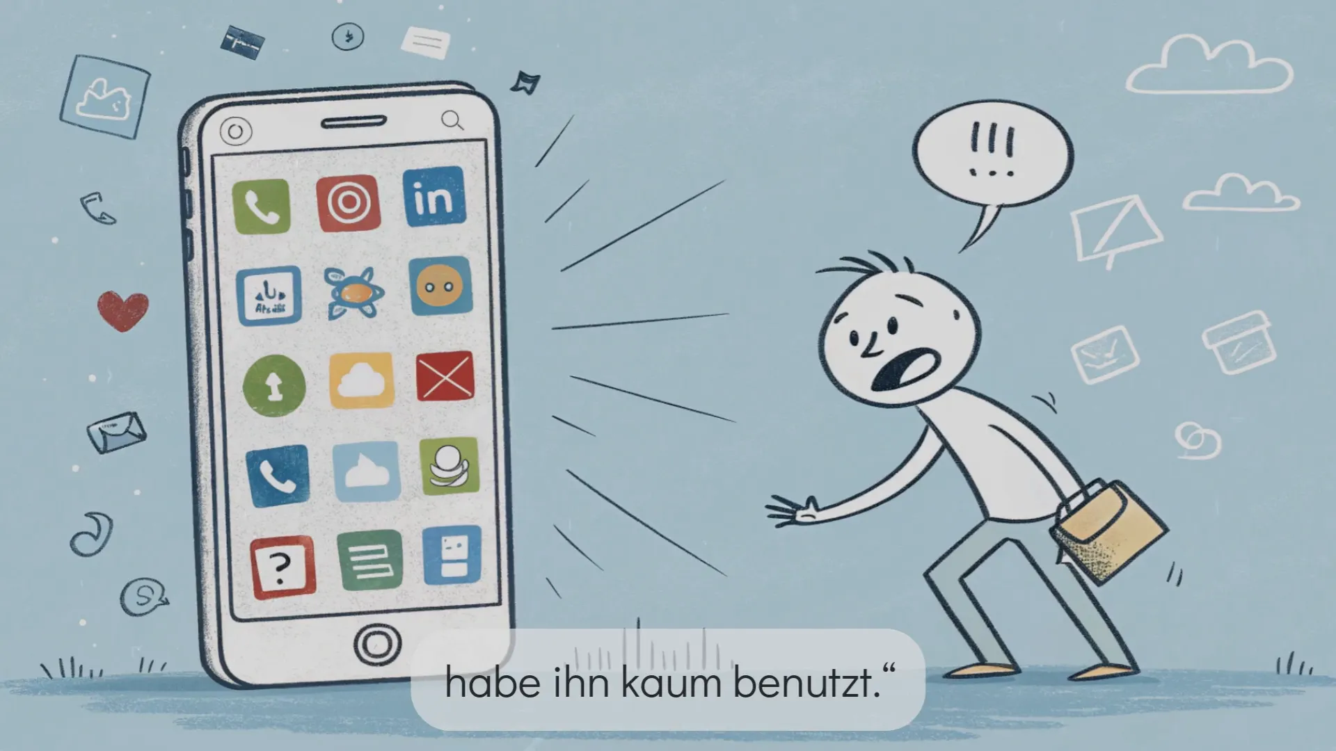 Handyakku-Analogie: viele Apps im Hintergrund