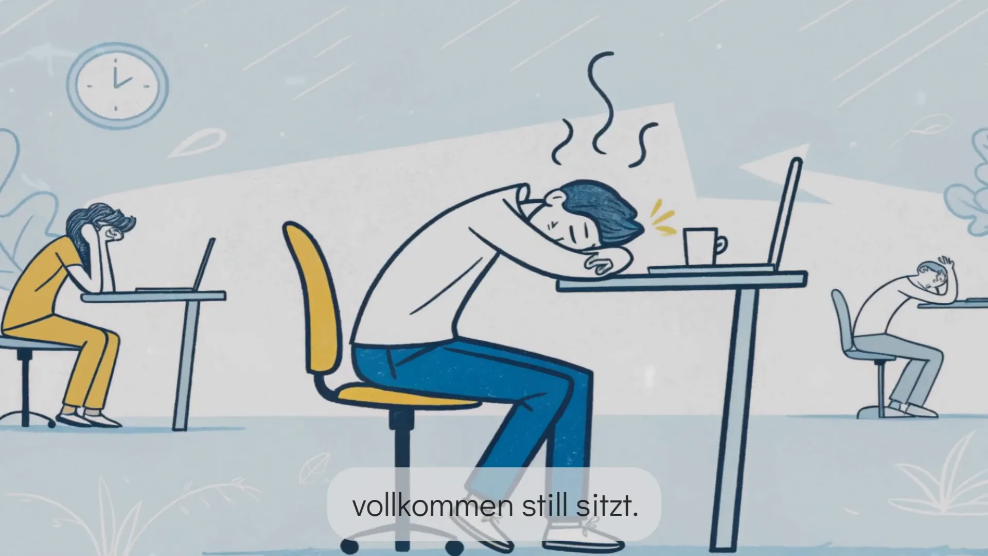 Langes Sitzen führt zu Ganzkörpermüdigkeit