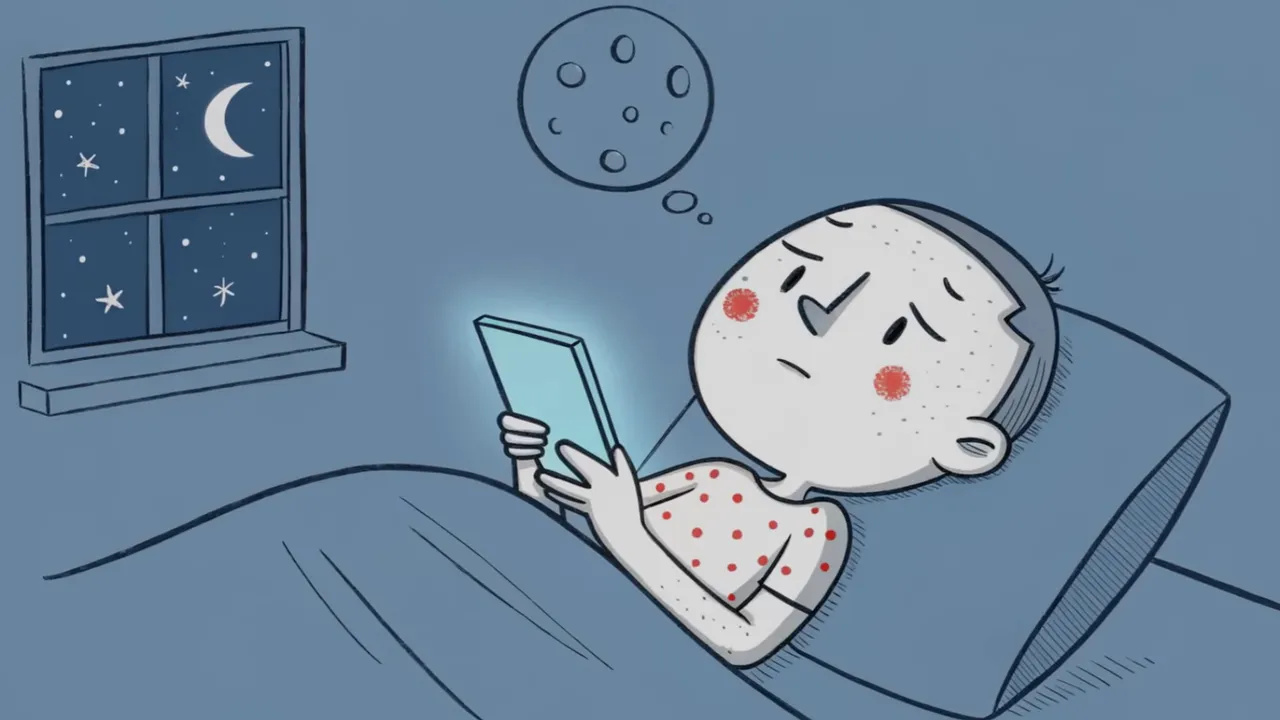 Person putting phone away to avoid nighttime scrolling