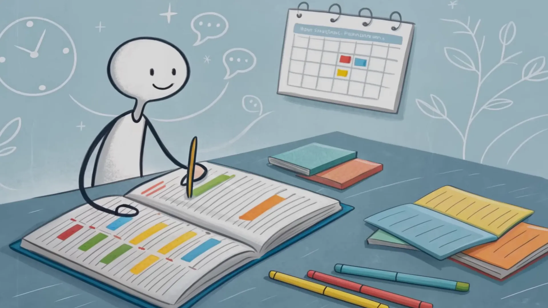 Student beim aktiven Lernen: alte Prüfungsaufgaben