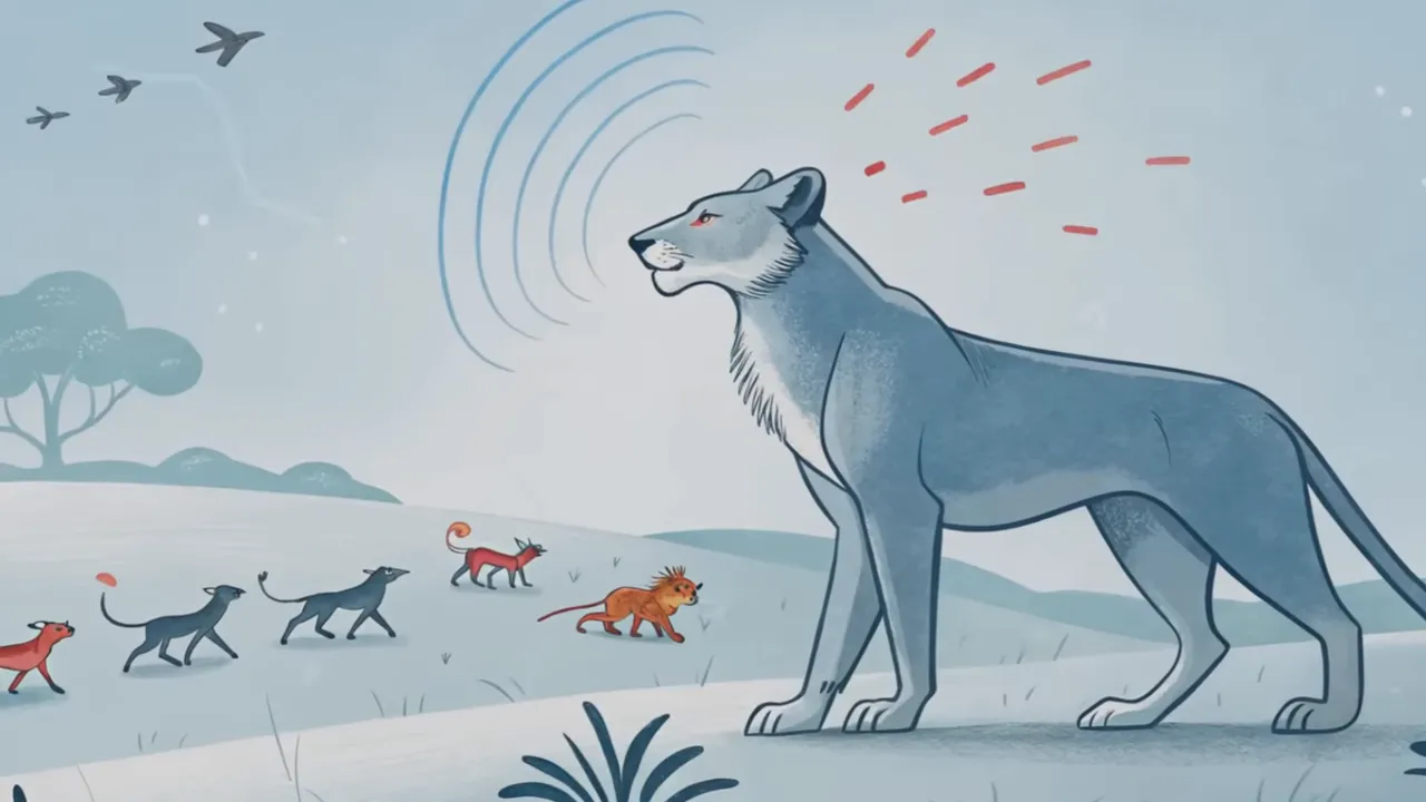 Symbolbild Löwe: ruhiges Jagen, keine lauten Bewegungen