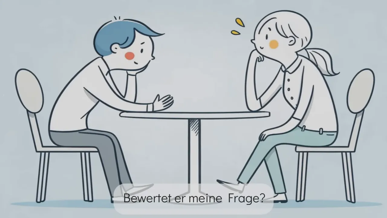 Nahaufnahme: Person denkt kurz nach, bevor sie antwortet