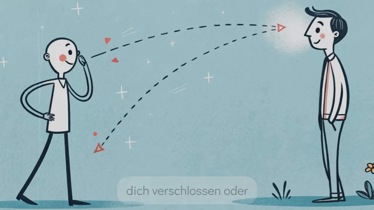 Mann hält ruhigen Blickkontakt im Gespräch