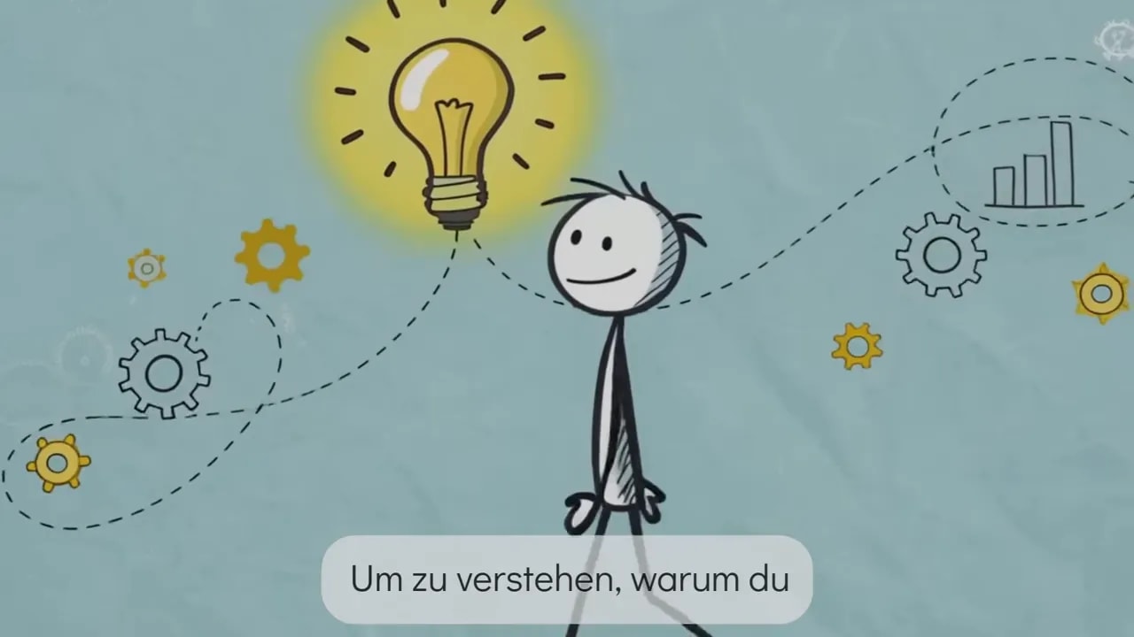 strahlende Glühbirne über einem Strichmännchen, symbol für kreative Vernetzung