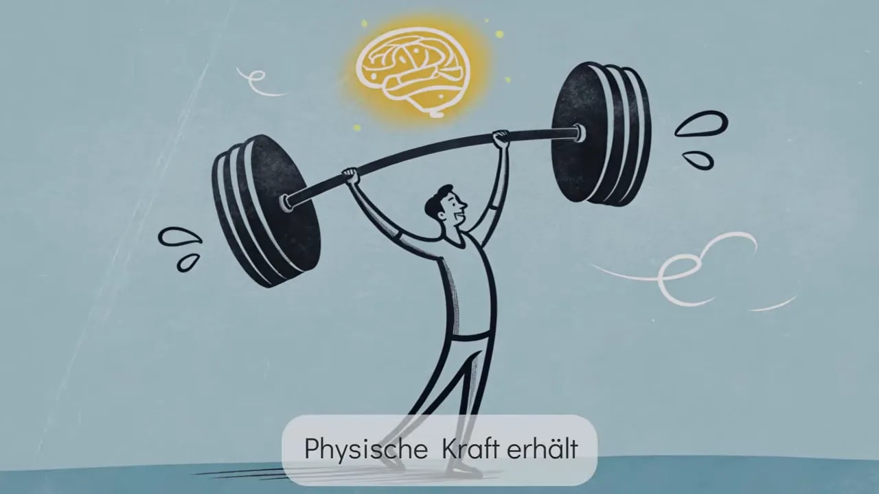 Illustration eines Mannes beim Heben einer Langhantel als Symbol für intensives Training