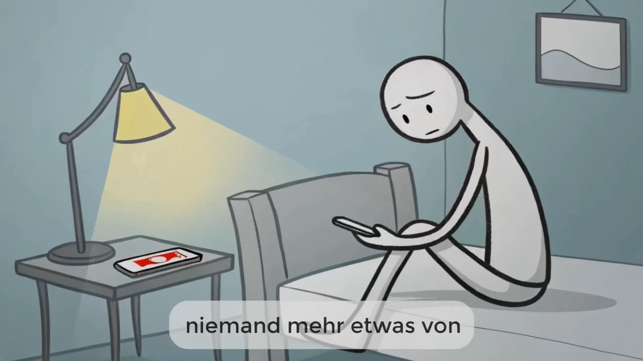 Illustration: Person liegt im Bett und liest, im Hintergrund Lampe und Zimmerdeko