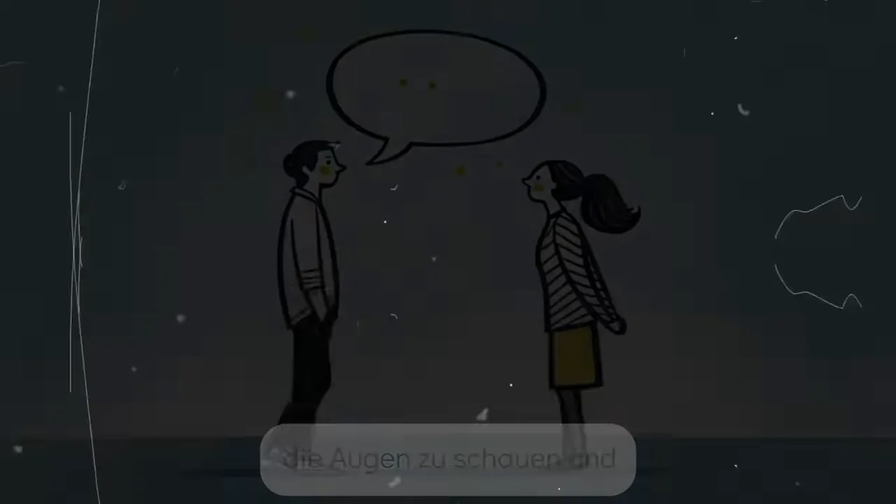 zwei personen stehen sich gegenueber und eine grosse sprechblase mit drei punkten haengt zwischen ihnen